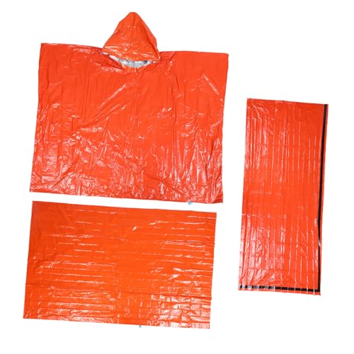 Abaodam Emergency Blanket Set Compact Portable Sleeping Bag Survival Tent Raincoat Thermal Sack for Cold Weather