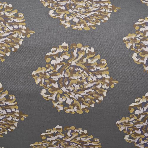 Image of Trance Home Linen Premium 16x32 Inches 100% Cotton Bolster Covers Set of 2 | Anti-Pill 200 Tc Thread Count with Tie Knot |Dewan Bed Round Pillow Cover (Damask Mustard Yellow, Pack of 2)