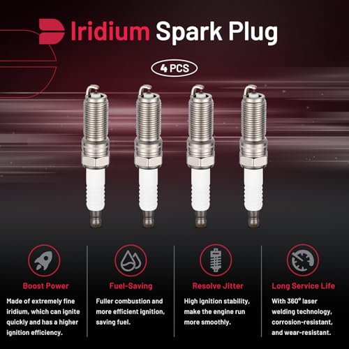Image of BDFHYK APP5863 Iridium Spark Plugs Compatible with Ford,Compatible with Buick etc. 2.0L 3.0L 3.5L 3.6L 3.7L 5.0L 5.2L,Set of 4