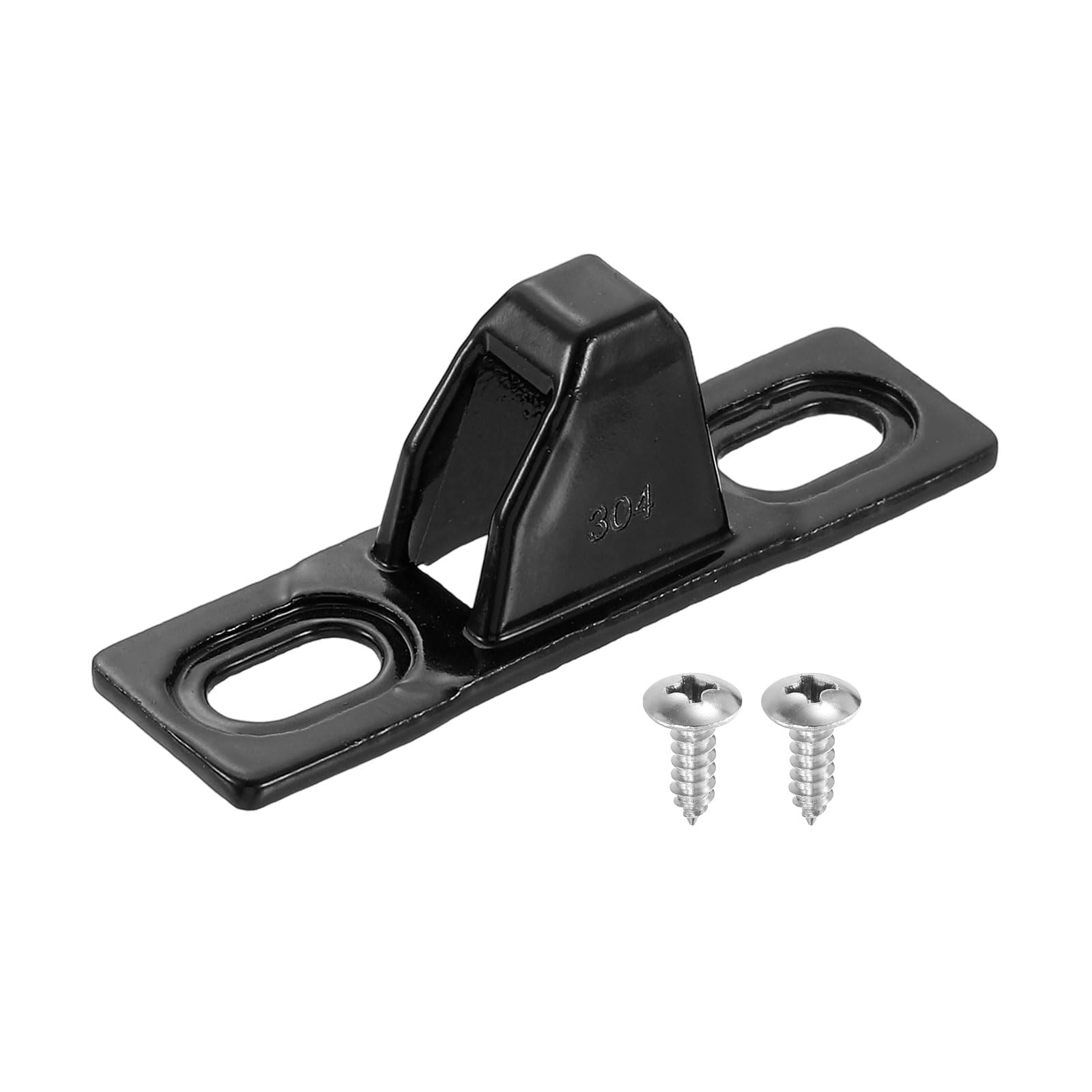 uxcell Sliding Door Keepers, 2.1" x 0.57" 304 Stainless Steel Sliding Glass Door Lock Keepers Sliding Door Lock Latch with Mounting Screw for Various Sliding Patio Door, Black