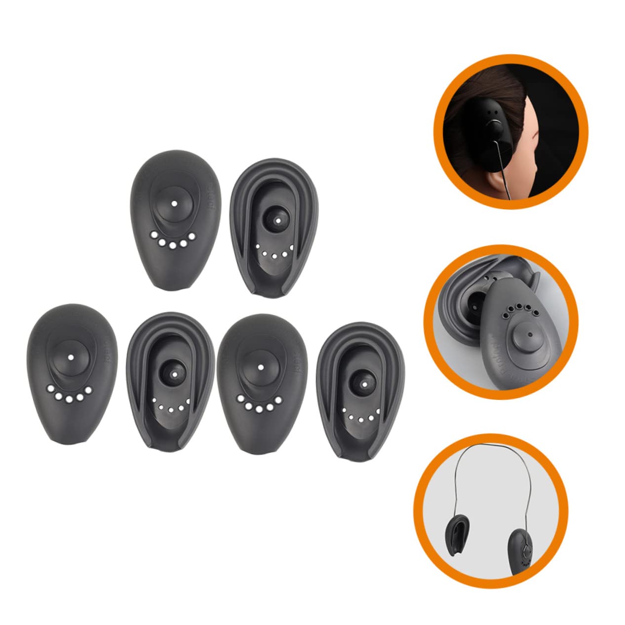 NOLITOY Hair Dye Ear Caps for Heat 3 Sets of Reusable Silicone Ear Covers Hair Dyeing Supplies Non-Slip Earmuffs
