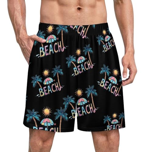 Life Cute Beach Men's Pajama Bottoms Lounge Pj Shorts Stretch Sleep Shorts for Home Vacation Beach