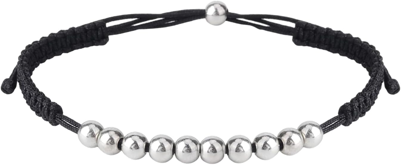 Golf Score Counter Beads Bracelet, Adjustable 10 Beads Stroke Shot Clicker Count Keeper Bracelet Wristband Gift Stylish Golf Accessories Jewelry for Women Men (Black)