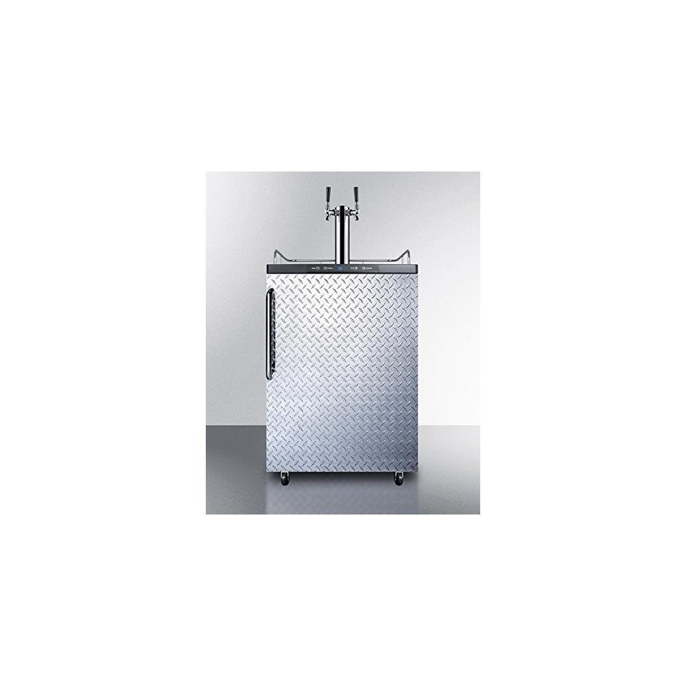 Summit SBC635MDPLTWIN Wine Dispenser, Silver With Diamond Plate
