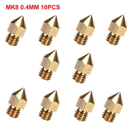 CCTREE - 10 buses d'extrusion pour imprimante 3D - 0,4 mm - MK8 - « MakerBot Creality » - CR-10 CR-10S, S4, S5