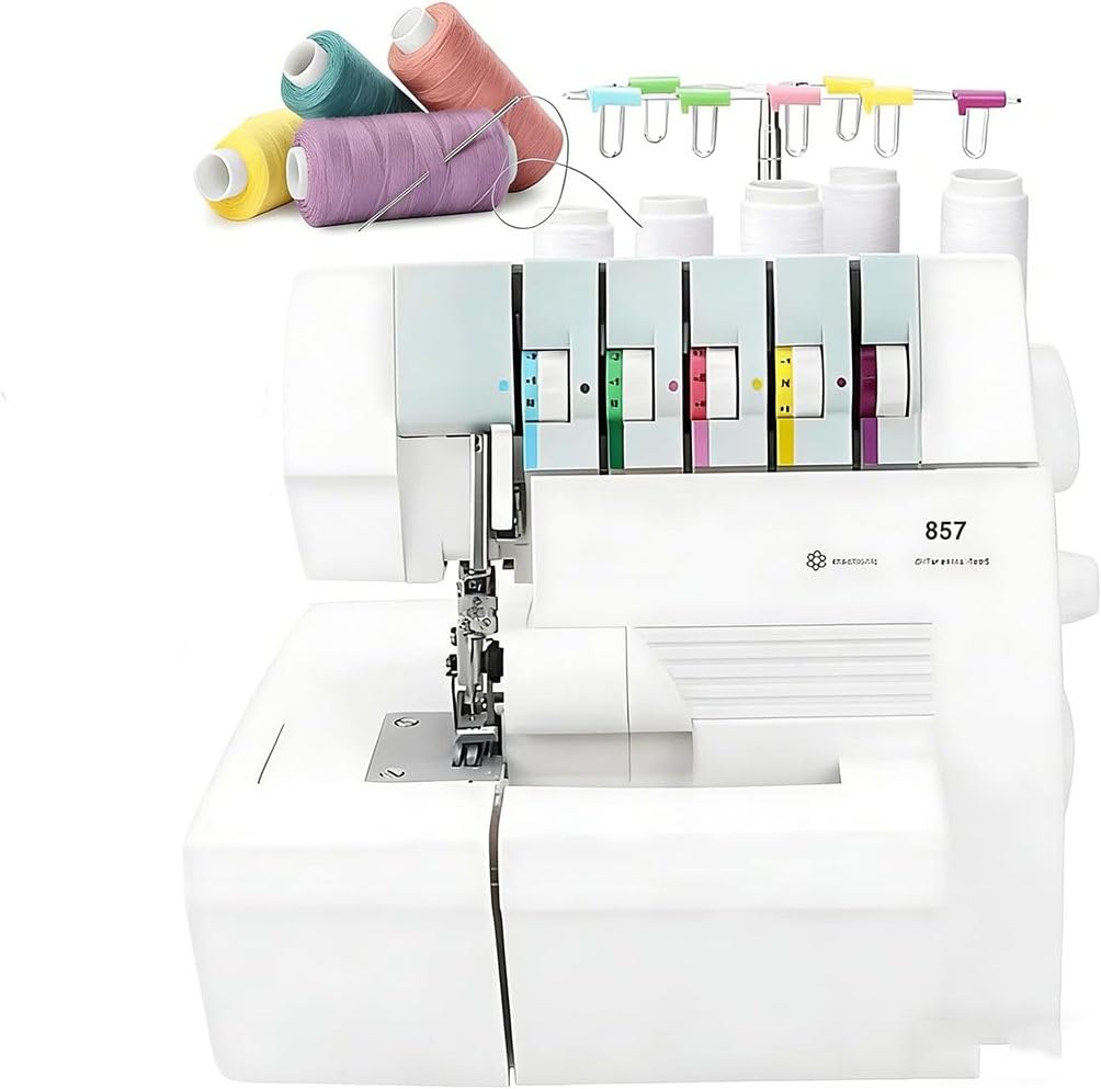 Macchina da Cucire Professionale per impieghi gravosi con Punto Copertura e overlock, capacità Semi-Industriale a 2-3-4-5 Punti, Filtro per rifilature, Ideale per,