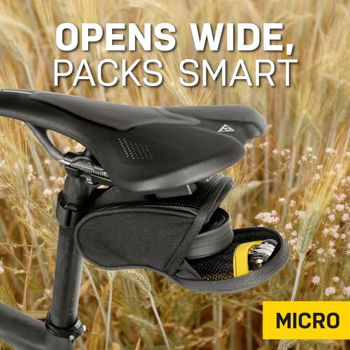 Image of Topeak Aero Wedge Pack, w / Fixer F11, Micro , Black, L x W x H 6.6 x 14 x 8.1 cm / 2.6 inch x 5.5 inch x 3.2 inch
