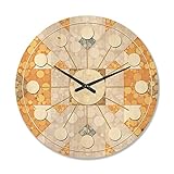 DesignQ Orologio da parete in legno moderno con design geometrico retrò