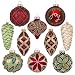 Valery Madelyn 10ct Luxury Red Gold Christmas Ball Ornaments, Glass Blown Ornaments, 2.36inch-2.95inch,Themed with Tree Skirt(Not Included)