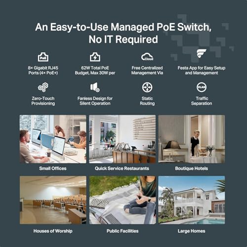 Image of TP-Link Festa FS308GP, 8 Port Gigabit Smart Managed PoE Switch