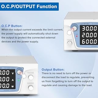 WANPTEK POWER Alimentatore da banco 30V 20A, Fonte laboratorio 600W ad alta potenza, Tensione e corrente regolabili, Display LED 4 cifre ad alta precisione, Pulsante OUTPUT, Manopola encoder digitale