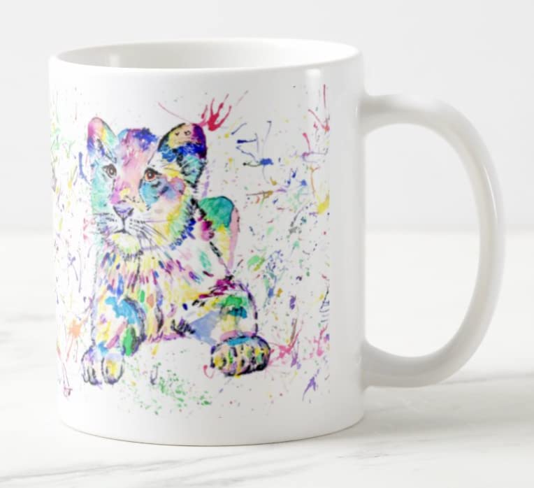 Tasse Colorée En Forme De Lion Avec Grand Chat - Cadeau