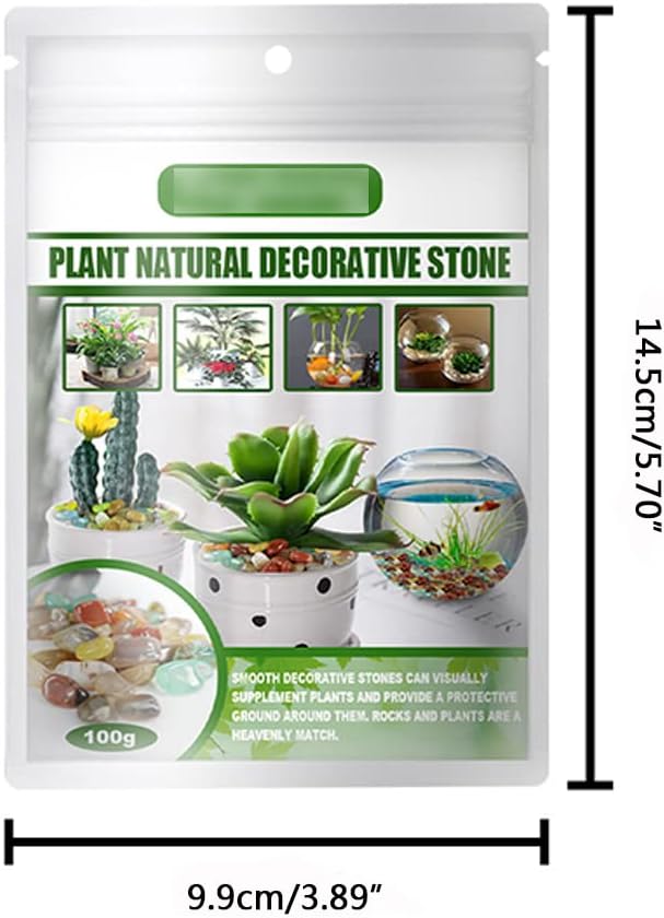 Natural Agate Stone Houseplant Pot Succulent Decoration Stone Multicoloured Stones for Fish Tanks Vase Fillers, 500g
