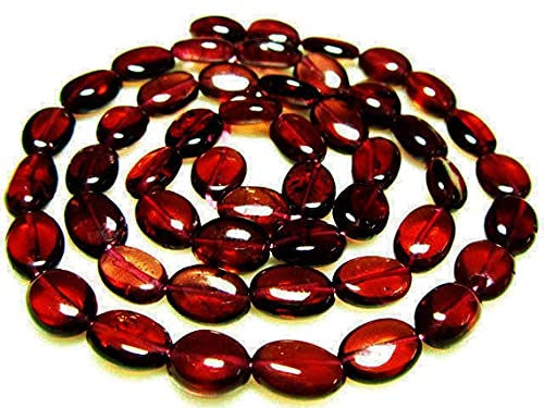Garnet Smooth Oval Nuggets fil perle grenat véritable 5-7mm pour création de collier artisanal