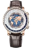 Agelocer Men's Top Brand Genuine Diamond Dial Blue World Time Mechanical Calendar Fashion Watch...