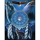 MXJSUA Diamond Painting Erwachsene, 5D Diamant Painting Bilder Erwachsene, Diamond Painting Bilder Wolf 5D Diamond Painting Tiere Set 5D Diamant Painting Wolf Adler Diamond Painting Adler 30x40 cm