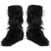 D/Ceptions 2 Black Furry Boot Covers Costume Accessory, One Size Child