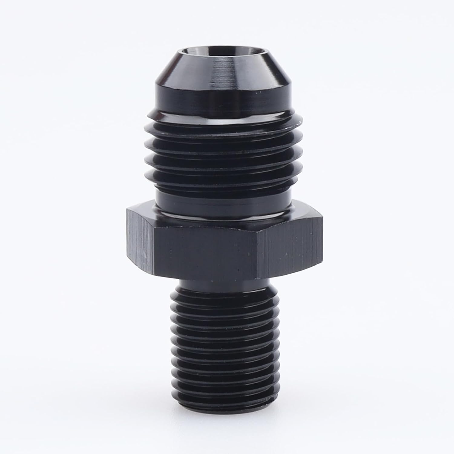 AC PERFORMANCE Male M10 x 1.0 Metric Thread to -6 AN Flare Adapter Aluminum Black
