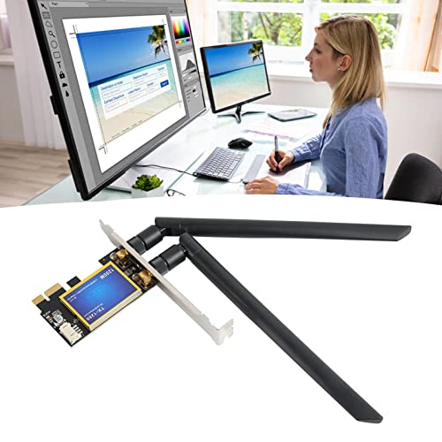 Tarjeta PCIE para PC de escritorio, adaptador Bluetooth 4.0 de banda 2.4G 5G, antena de alta ganancia, tarjeta de red IEEE 802.11ac de 1200Mbps compatible con Windows 7, 8, 10 miniatura 6