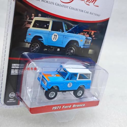 Ford Bronco modelo 1971 azul escala 1/64 miniatura 3