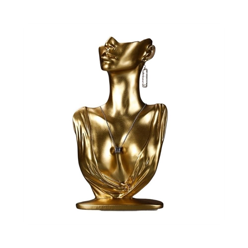 vfdaSWQQ jewellery stand, Bust Necklace Display Stand Jewelry Store Counter Window(Gold)