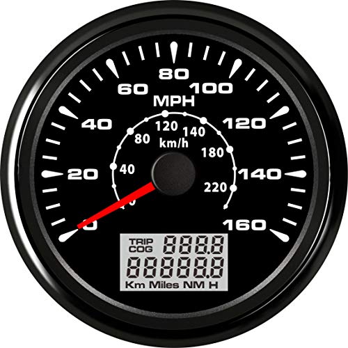 SAMDO 85mm GPS Speedometer Gauges 0-160 MPH 0-220 Kmh Velometer Odometers Speed Indicators