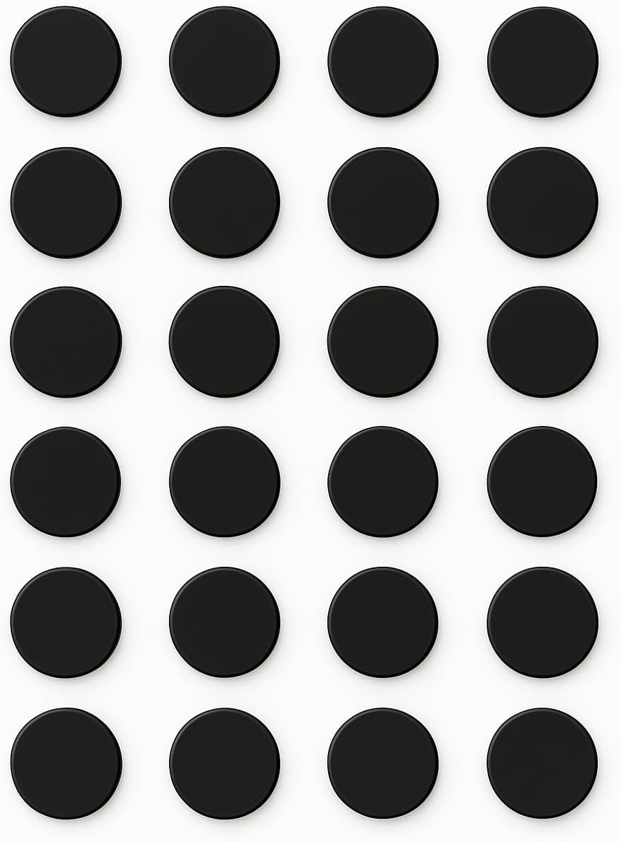 Scribble 30mm Round Whiteboard Magnets – 24 Pack Colourful Office Magnets for Classrooms, Meeting Rooms & Lockers (Black)
