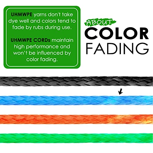 emma kites 100% UHMWPE Braided Cord Heavy Duty Abrasion Resist. Low Stretch Utility Cord for Kites Surfing Whoopie Rigging Spearfishing Kayak Survival Repair, Black 3/16"(Dia.) 5500Lb 100Ft Spool by emma kites - Image 7