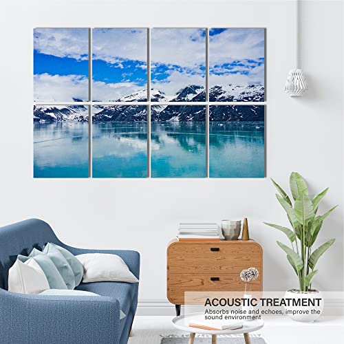 Olanglab Decorative Acoustic Panels Art, 8 Pack 48''X32'' Acoustical Soundproof Wall Panels, Sound Absorbing Acoustic Panels Self Adhesive, Studio Acoustic Treatment, Snow Mountain #TOP5