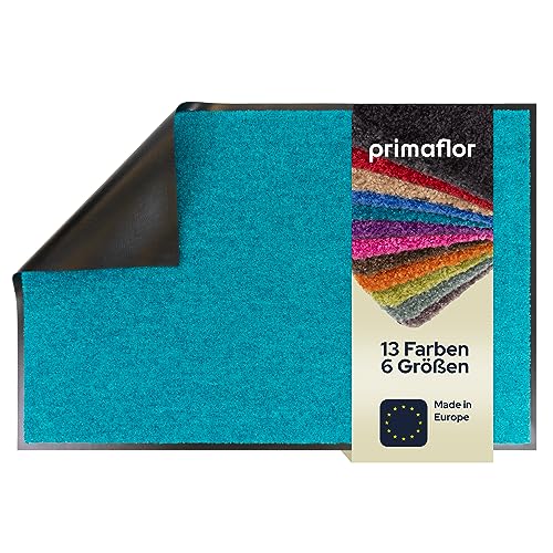 Primaflor Fußmatte - CLEAN, Türkis, 60x90 cm, rutschfeste Schmutzfang-Matte, Robuster Tür-Vorlger...