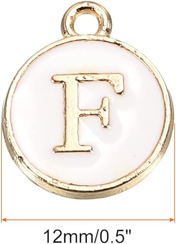 Vista 33 de MECCANIXITY Colgante de letras del alfabeto de doble cara, para collar, pulsera, aretes, joyería