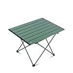 iClimb Ultralight Compact Camping Folding Table with Carry Bag (Green - L)