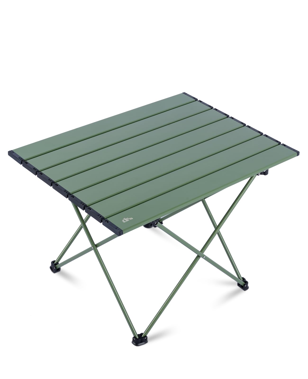 iClimb Ultralight Compact Camping Folding Table with Carry Bag (Green - L)