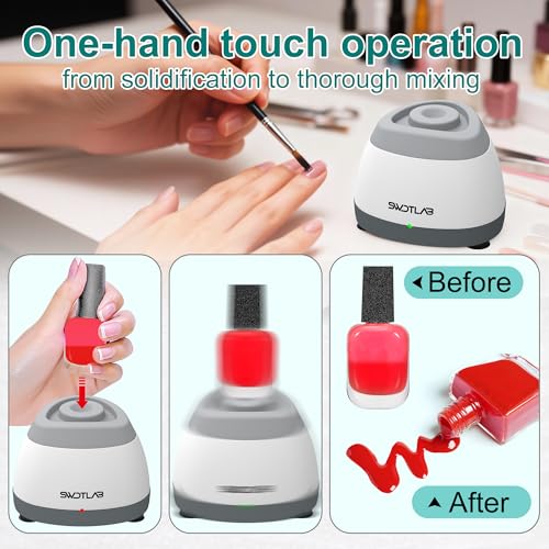 Image of Mini Vortex Mixer with Touch Function for Lab Nail Polish (Grey) | 3s Fast Mix DC Brushless Motor, Touch Auto-Stop, Anti-Slip Quiet, Compact Portable, for Nail Lash Glue Lab Paint Tattoo Ink
