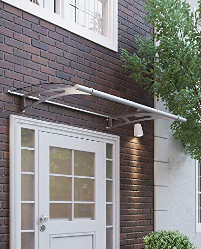 Schulte auvent LT-Line, 150x95 cm Marquise de Porte d'entrée en Verre Acrylique Transparent, Fixation en INOX V1015-10-20