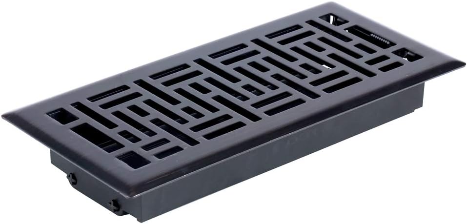 Steel Decorative Floor Register with Rustproof Damper Box, Drop in Vent, Oil-Rubbed Bronze, 2-1/4 X 12 inch Duct Opening Size - - 