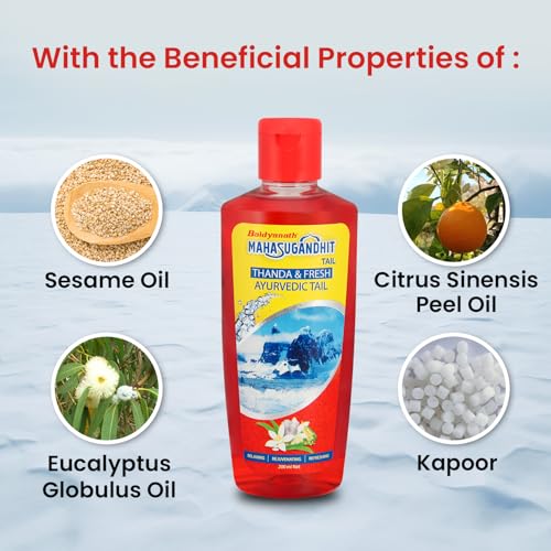 Image of Baidyanath Ayurved Mahasugandhit Tail (500 ml) - Ayurvedic Oil | Helps To Calms The Mind, Induces Deep Relaxation | For Natural Sleep, Relieves Stress, Anxiety, Tension And Headache