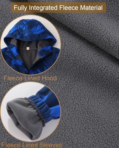 Toddler Boys Girls Fleece Lined Jacket Zip Up Hoodie, Camouflage Outerwear Windbreaker Spring Fall Jackets for Kids3