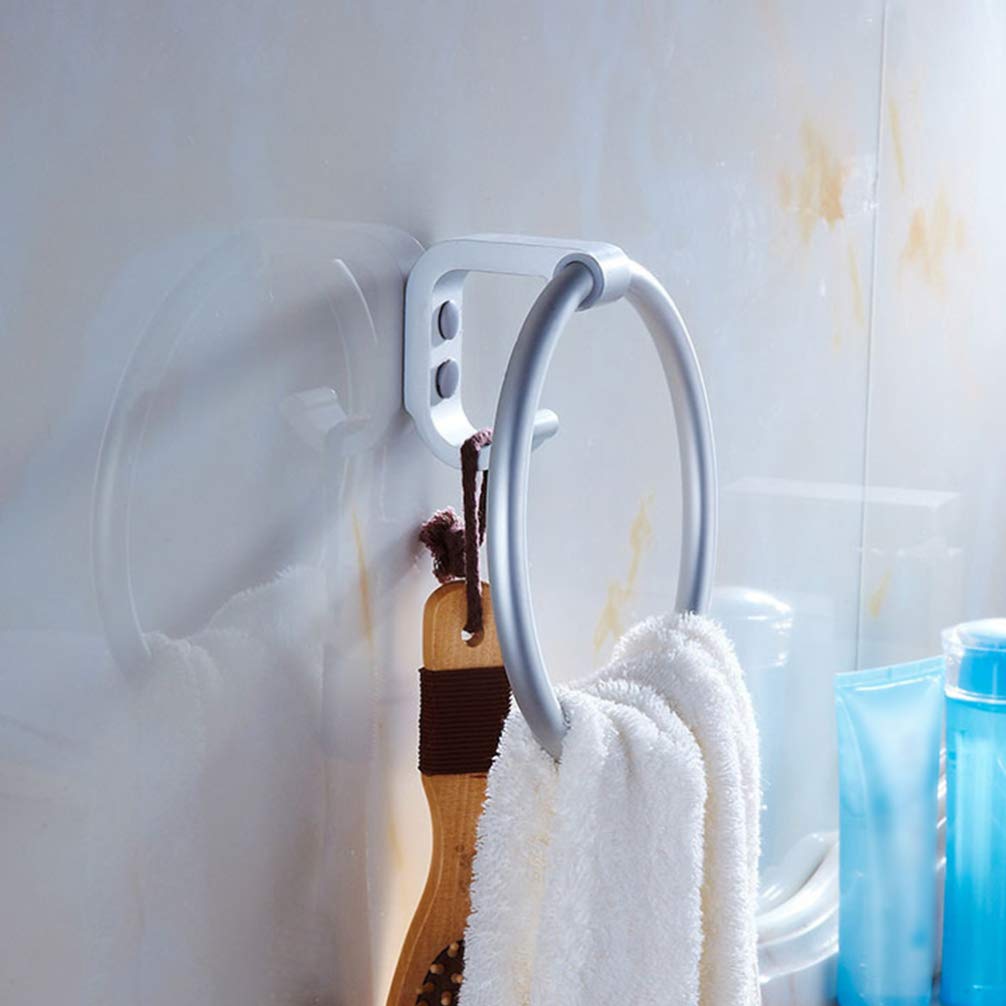 VASDEV 1 portasciugamani ad Anello in Alluminio Spaziale da Parete Rotondo portasciugamani da Bagno portasciugamani Appendiabiti con Gancio per Bagno Hotel Cucina Toilette
