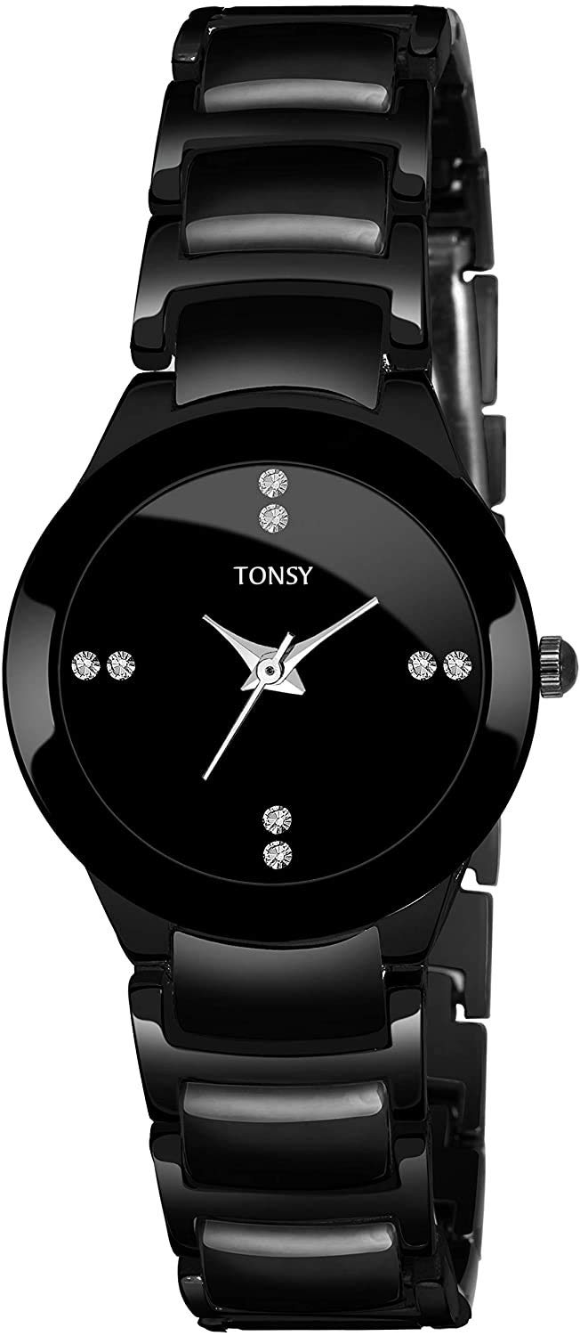 SS Collection Analogue Womens Watch (Black Dial Black Colored Strap) (B07HLCLTFF) Amazon Price History, Amazon Price Tracker