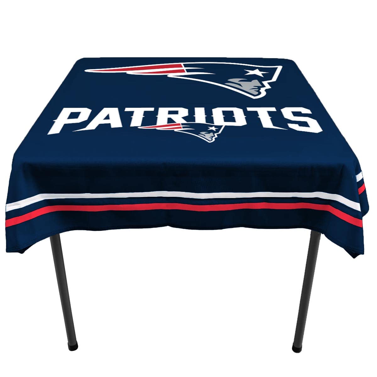 Nappe WinCraft New England Patriots avec logo officiel lavable pour table carrée