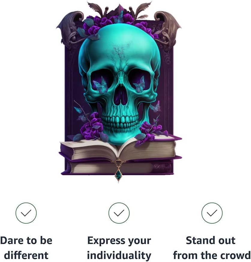 Gothic Skull Racerback Cropped Tank - Cool Art Women's Tank - Printed Tank Top - Heather Dusty Blue, S