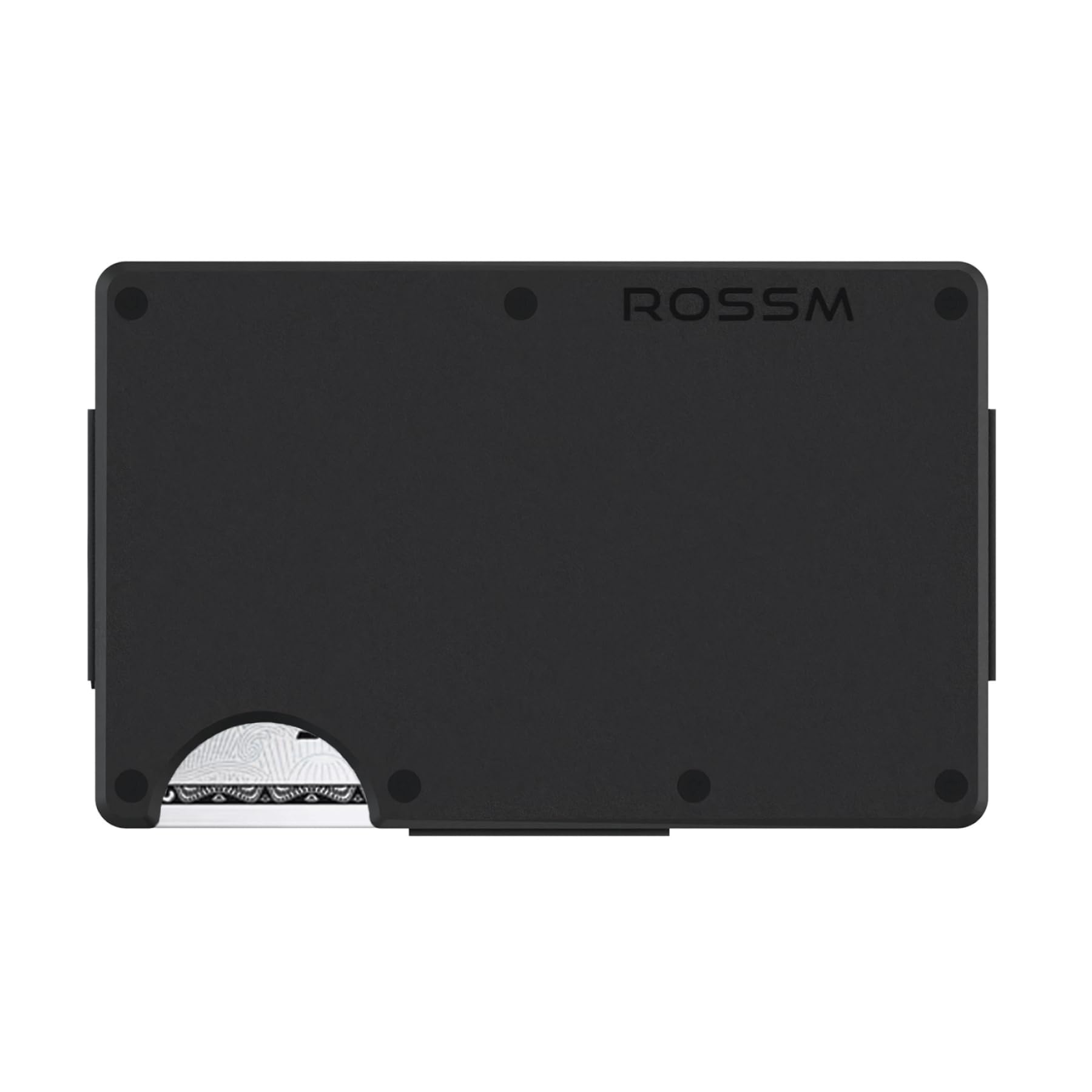 ROSSM Minimalist Wallet for Men - RFID Slim Wallet for Men - Thin Carbon Fiber and Metal Wallet with Cash Strap