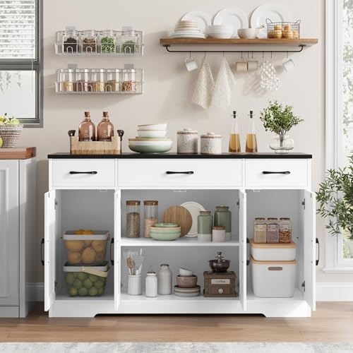 Hostack Buffet Sideboard Cabinet With Drawers thumb #6