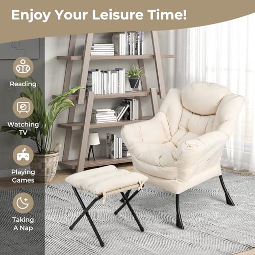 Sillón Ergónomico Plegable Beige miniatura 4