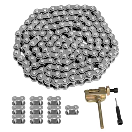25 Roller Chain 132 Link with 10 Master Links and Chain Breaker #25 Drive Chain Compatible with Razor MX500 MX650 SX500 Dirt Bike XRF500 MiniMoto Fit for Motocross/Mini Bikes/Electric Dirt Bikes