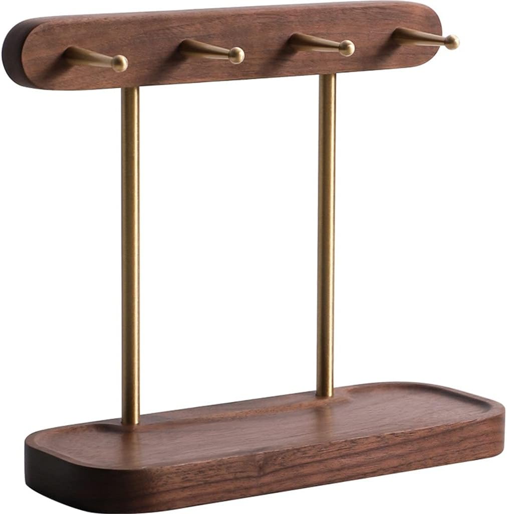 Key Rack Wooden Hanging Key Holder Entrance Solid Wood Ornaments Tabletop Key Hook Jewelry Rack (Color : A Size : 22 * 19.5 * 8.5cm)