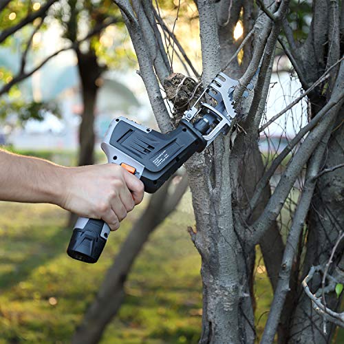 TACKLIFE 12V MAX Reciprocating Saw with Clamping Jaw, Cordless Reciprocating Saw kit with Battery Indicator, Step-less Variable Speed, 1500mAh Lithium-Ion Battery, 1 Hour Fast Charger - RES001