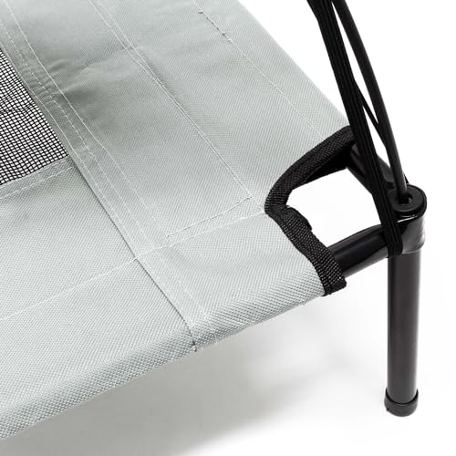 Wiltec Hundebett mit Dach Grau 91 x 76 x 16 cm Größe L bis 35 kg Outdoor Katzenliege Haustier Schlafplatz Sonnendach