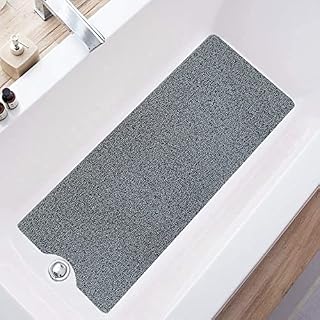 Shower Mat (100*40CM), Non Slip Bath Mats for Inside Bath, Anti Mould Antibacterial PVC Loofah Shower Mat, Soft Comfort Bath Mat Massage Mat for Shower Stall, Quick Drying
